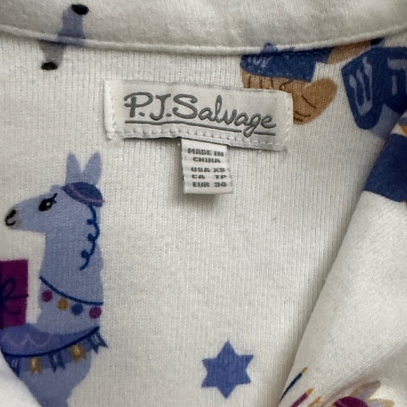 * PJ Salvage * hanukah Pajamas with Fun Animal Print - XS - New - Picture 4 of 7
